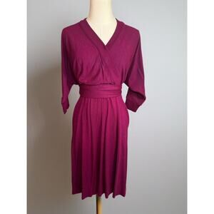 Vintage 1970s Dress CHH Carol Horns Habitat Cotton Dress Small Deep Purple Retro